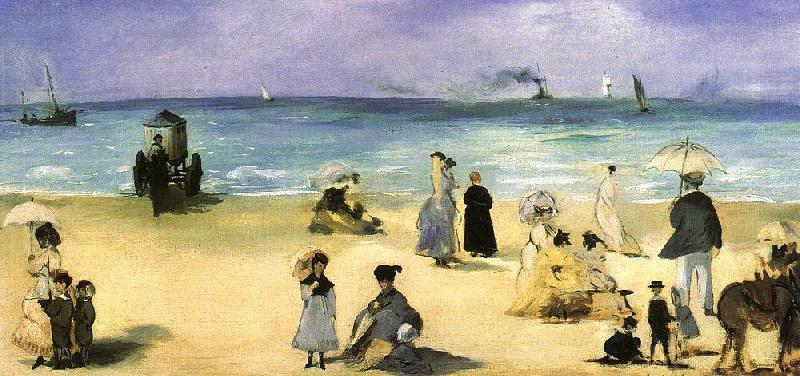 Edouard Manet On the Beach at Boulogne